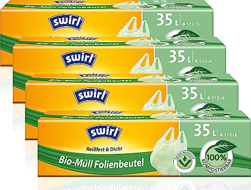 Swirl Bio-Müll-Folienbeutel mit Tragegriff, 35l/6 Beutel