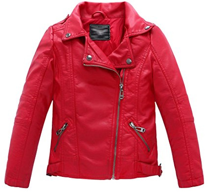 YoungSoul Boy's Faux Leather Motorcycle Biker Jacket Zipper Coats