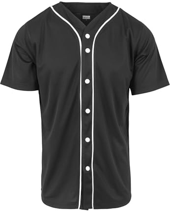 Urban Classics Homme Baseball Mesh Jersey T shirt, Multicolore - Mehrfarbig (Blk/Wht 50), L EU