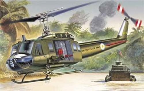 Italeri 1247 1:72 UH-1D Slick - originalgetreue Nachbildung, Modellbau, Plastik Bausatz, Basteln, Hobby, Kleben, Modellbausatz, Zusammenbauen, unlackiert, Mehrfarbig