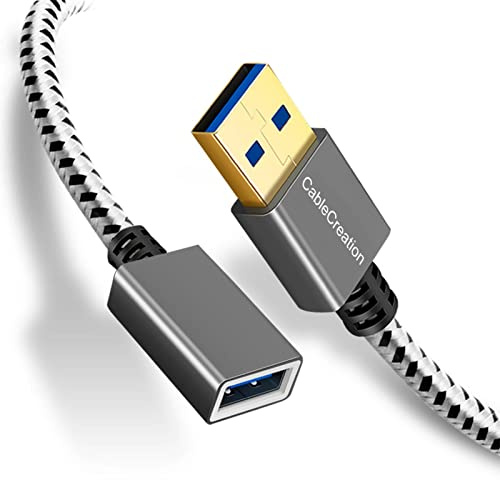 CableCreation Short USB 3.0 Extension Cable 1FT, USB 3.0 A Male to Female Extension Cable Extender Cord for VR, PlayStation, Keyboard, Printer, Space Gray 0.3M