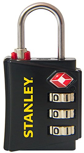 STANLEY TravelMax TSA Zahlenschloss 30mm schwarz Sicherheitsindikator 3-stellig S742-054, Schloss, Bügelschloss