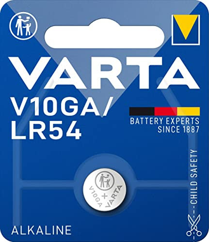 VARTA Piles Bouton V10GA/LR54 alcalines, lot de 1, Alkaline Special, 1,5V, emballage sécurisé pour les enfants, pour jouets, calculatrices, instruments de mesure