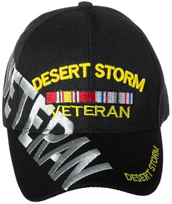 Desert Storm Veteran Baseball Cap Black Hat US Army Air Force Marines Navy