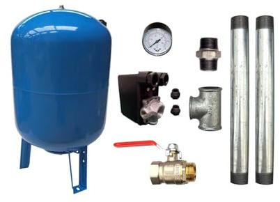 Kit Surpresseur Eau Vertical 300l - 11/4 Avec Pressostat Et Manomètre