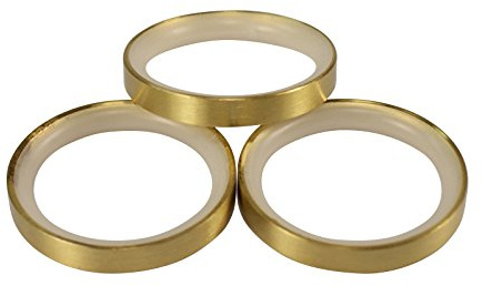 iso-design Messing Matt Gardinenringe mit Gleiteinlage für 20 mm Durchmesser Gardinenstangen, 10 Stück