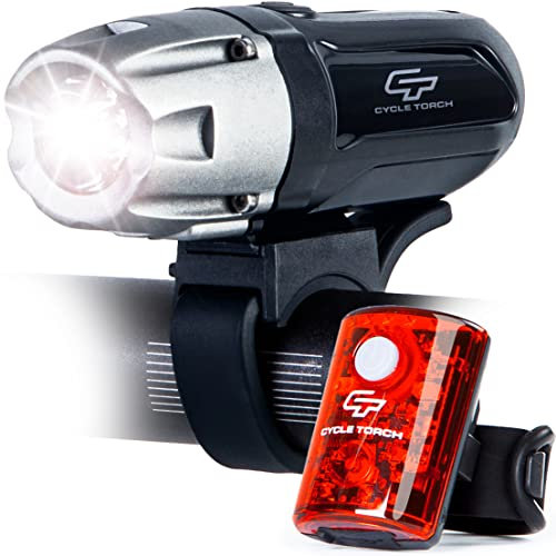 Bike Lights for Night Riding, USB Rechargeable Shark 550R Ultra Bright LED Bike Lights Front and Back Safety Tail Light Included, Bicycle Light Compatible with Mountain, Road, Kids & City Bicycles