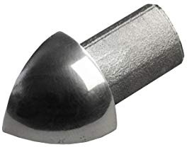 Fuchs Design Fliesenschiene Ecke Endstück Professional 6 mm Viertelkreis V2A Edelstahl glänzend - Außenecke