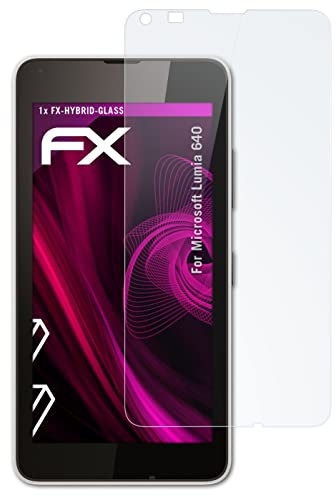 atFoliX Glasfolie kompatibel mit Microsoft Lumia 640 Panzerfolie, 9H Hybrid-Glass FX Schutzpanzer Folie
