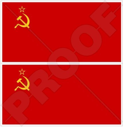 Sowjetunion Flagge UDSSR kommunistischen Russland, russisch 7,6 cm (75 mm) Bumper Sticker, Aufkleber Vinyl X2