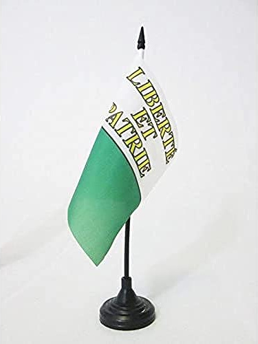 AZ FLAG Drapeau de Table Canton de Vaud 15x15 cm Socle Plastique | Usage intérieur Drapeau de bureau finition cousue et bords renforcés avec mât en plastique et socle en plastique