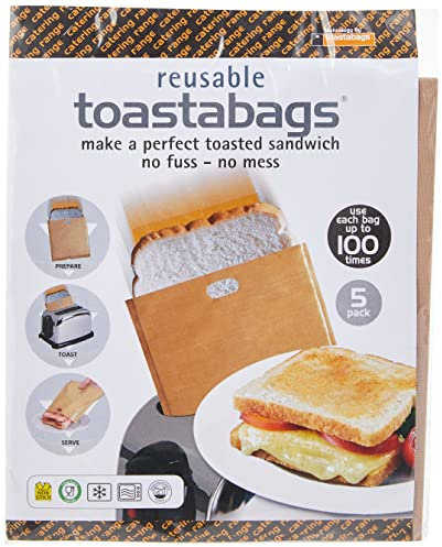 Non Branded 83465 x Reusable Toaster Bags Toast Maker Small Kitchen Appliance Food Catering,Brown