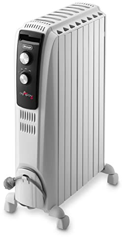 De'Longhi Dragon 4 TRD40820 Radiatore ad olio da 8 Elementi per Ambienti fino a 60m³, Calore a lungo, 3 Livelli di Potenza, Timer, Protezione Antigelo e Funzione Eco, 2000W, Bianco
