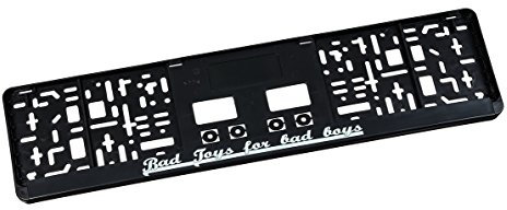 Eichner Kennzeichenverstärker-Set (2 Stück) mit Spruch Bad Toys for Bad Boys