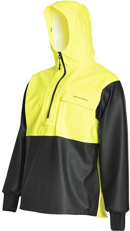 Grundens Men’s Neptune Commercial Fishing Pullover Anorak | Waterproof, Adjustable, Hi Vis Yellow, X-Large