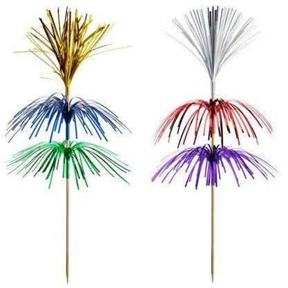 Papstar 10058 100 Deko-Sticks, 18 cm, verschiedene Farben, Fireworks, 3-lagig