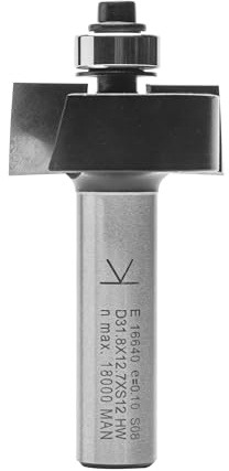 ENT 16640 Falzfräser HW, Schaft (S) 12 mm, Durchmesser (D) 31,8 mm, NL 12,7 mm, T 9,5 mm, SL 40 mm, mit Kugellager