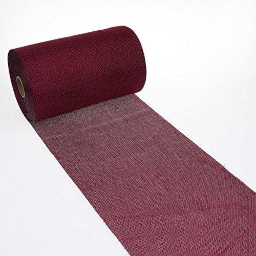 DEKO AS Shabby Chic Leinenoptik Tischläufer, Polyester geruchsneutral, Bordeau, 20 cm x 25 m
