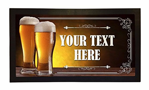 Bang Tidy Clothing Personalised Bar Runner Mat Novelty Beer Gifts for Home Pubs Bars - Add Your Text - Lager Beer