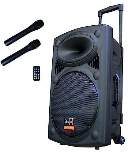 E-Lektron EL30-M MK-III 700W Mobile PA Sound Anlage Partybox Bluetooth Lautsprecher Groß Akku-MP3-USB-SD inkl. 2 UHF Funkmikrofone und Fernbedienung Soundsystem - Mobile Musikbox MP3