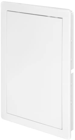 Awenta Panel de acceso de plástico de 200 x 300 mm, placa de cubierta de solapa de apertura blanca, escotilla de inspección, pestillo de puerta, bisagra oculta, puerta extraíble, superficie lisa que
