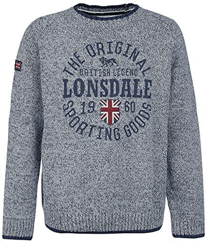 Lonsdale London Herrar Borden crewneck sweatshirt stickad