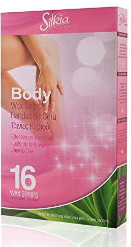 Silkia Körperwachsstreifen mit Aloe Vera Creme Sachets – 16 Stück, SIL001