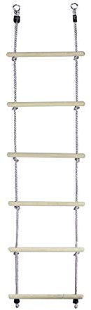 Garden Games - Scala con pioli in Legno e 2 Anelli di Fissaggio, 2.04m