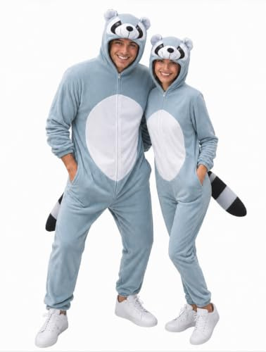 Ikumaal Waschbär-Kostüm, J21 M-XL, Erwachsen-e Männer Frau-en, Wasch-bär Waschbären Kostüm-e Fasching Karneval Fasnacht Faschingskostüm-e Karnevalskostüm-e