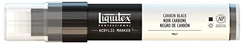 Liquitex 4610337 Professional Paint Marker, Acrylmarker mit hochpigmentierte Acrylfarbe auf Wasserbasis für den Innenbereich & Außenbereich, breite Spitze - Karbonschwarz