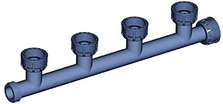 PE Rohr 4 fach Ausflussverteiler Verteiler Abgänge 1 AG IG Überwurf Fitting