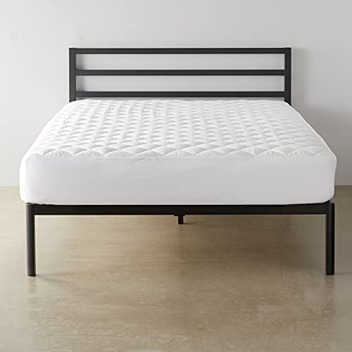 Amazon Basics Hypoallergenic Breathable Quilted Mattress Topper Pad, 18 Inches Deep, Fitted, Machine Washable, Full Size, White