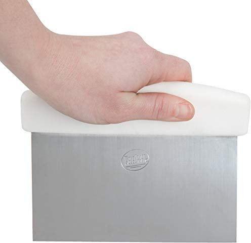 Tablecraft 4103W ABS Handled Stainless Steel Dough Scraper, 6, White