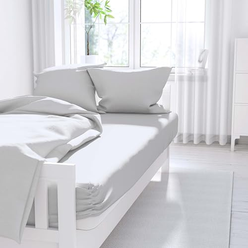 Belledorm Luxury Egyptian Cotton Fitted Bed Sheet With Matching FREE 2 X PILLOW CASE Plain Dyed 100% Egyptian Cotton Bed Sheet Set (4ft Double, Ivory)