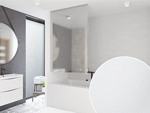 KS Basic DUSCHROLLO 60 cm BREIT x 240 cm LANG! PEVA Milky Stone TRANSPARENT Optik! Shower Rollo Curtain!