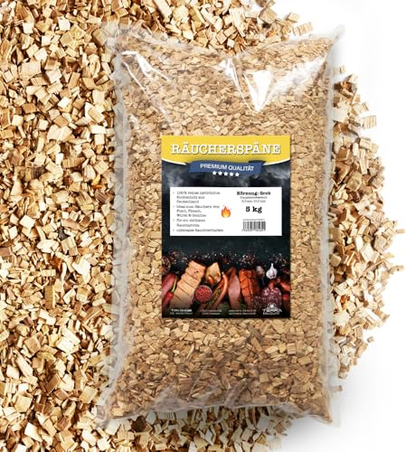 Terra Discount Räucherspäne Buche 5Kg in den Körnungen fein/mittel oder grob | Buchenholz-Späne zum Räuchern von Fisch, Fleisch & Gemüse | Ideal für Smoker, Grill & Räucherofen