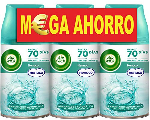 Air Wick Freshmatic - Recambio de Ambientador Spray Automático, Aroma a Nenuco - 3 x 250ml