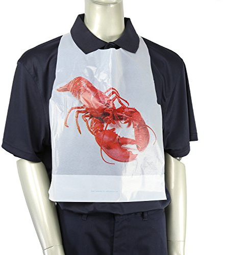Royal Adult Poly Bibs with Lobster Design, Package of 500