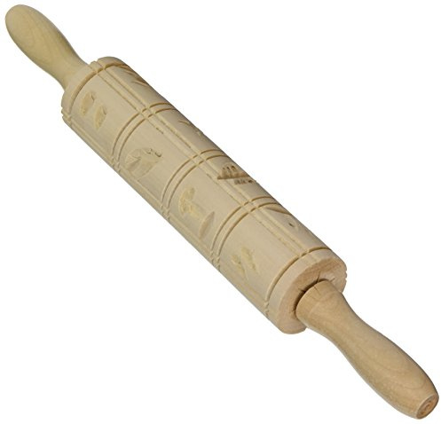 STÄDTER Springerle Model 16 Motive Rolle, Ahorn Holz-Prägerolle, traditionelle Designs, langlebig & robust, für klassische Springerle & Spekulatius, perfekte Weihnachtsvorbereitung | , 40 x 20,5 x 5 cm,