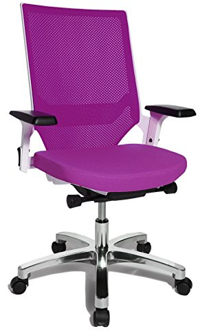 Topstar Bürodrehstuhl, Bezugsstoffe: (100% Trevira CS), Fußkreuz: Aluminium poliert, Lila | Made in Germany | Ergonomisch | Drehstuhl, Schreibtischstuhl | höhenverstellbar | Geprüfte Sicherheit nach GS-Intertek