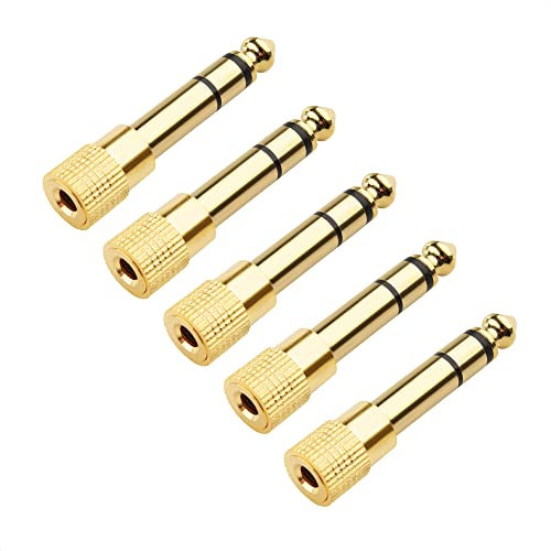 Cable Matters 5-Pack Headphone Adapter, Headphone Jack, 3.5mm to 6.35mm, 6.35mm to 3.5mm Adapter