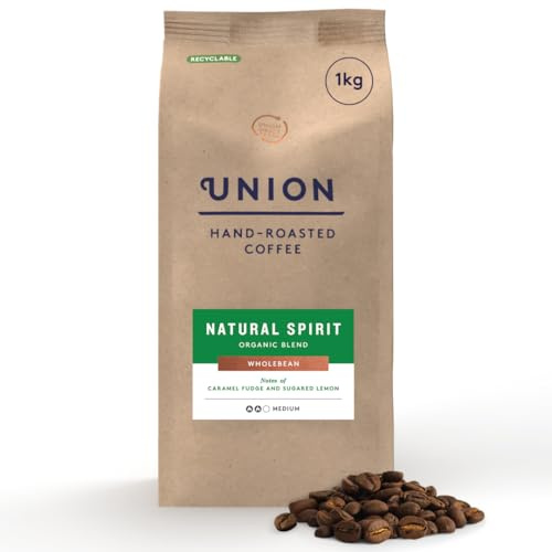 Union Hand Roasted Coffee Organic Natural Spirit Blend Wholebean, 1kg