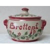 Brottopf aus Keramik Serie Flora bauchige Form Steinzeug-Schmitt (rot-grün)