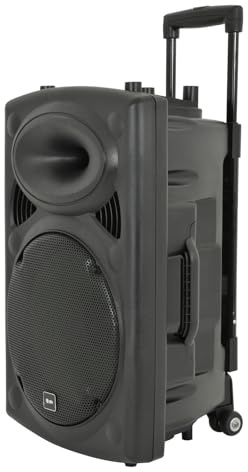 QTX | QR15PA: Powerful Portable PA with 2 Wireless Handheld Microphones, Easy Mobility Trolley Handle and Wheels, Extended Battery Life & Enhanced Audio Control