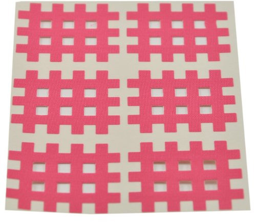 Medicalcorner24 Kinseologie Gittertape 3,6 cm x 2,8 cm 10 Bögen in Pink, Cross Patches, Cross Tape