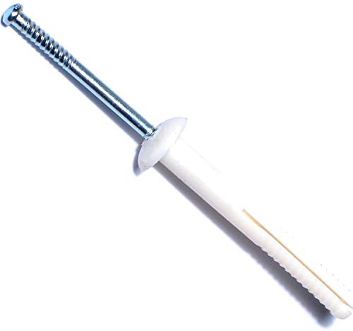Hard-to-Find Fastener 014973285463 Nylon Mushroom Nail Drive Anchors, 1/4 x 2, Piece-100