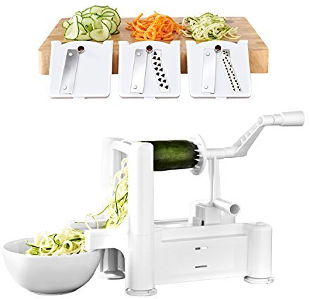 Anika Home Tri-Blade Spiralizer, White