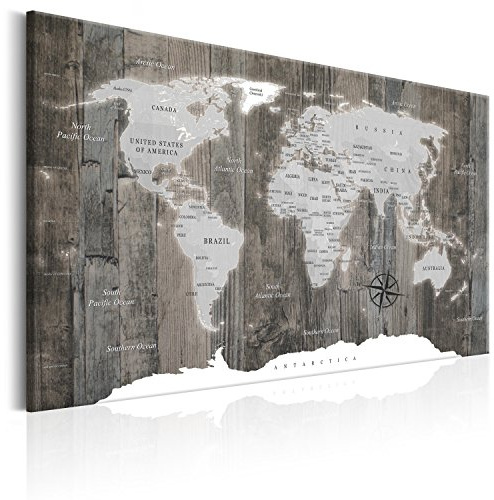 B&D XXL - Pinnwand Pinboard Karte Landkarte, 90x60 cm, Geschenkidee, Büro | Kombiniert Pinnwand und Wandbild, praktisch und dekorativ, ideal fürs Büro oder Wohnzimmer, inspirierend, langlebig, stilvoll