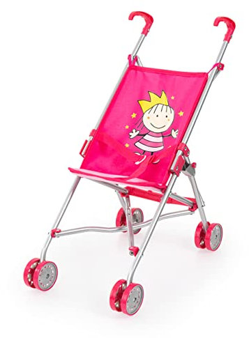 Bayer Design 30182AA Puppenbuggy Doppelräder Sicherheitsgurt faltbar aus Metall, rosa, 51x27x55 cm