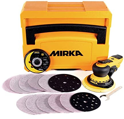 Mirka DEROS 5650CV / Ponceuse excentrique avec aspiration centrale, 2 plateaux de ponçage et autoagrippant dans l'étui/pour papier abrasif Ø 125mm & Ø 150mm / course 5,0mm / MID5650202CA